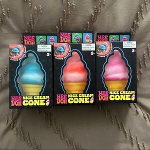 NeeDoh Nice Cream Cone Squish Toy - Blue, Orange, Pink-viral sold out!!
